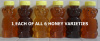 Save Over 20% - 6 Pack Assortment of Pure Raw Honey (1 each of all 6 varieties)