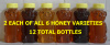Save almost 30% - 12 Pack Assortment of Pure Raw Honey (2 each of all 6 varieties)